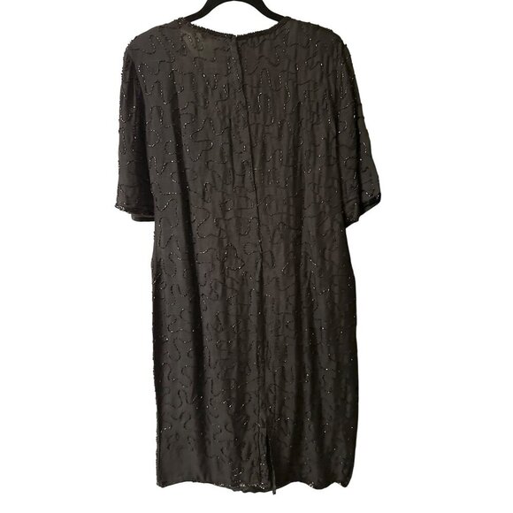 Gunit Fashions New York 1X Black Silk & Polyester Beaded Sequin Dress - Picture 5 of 5